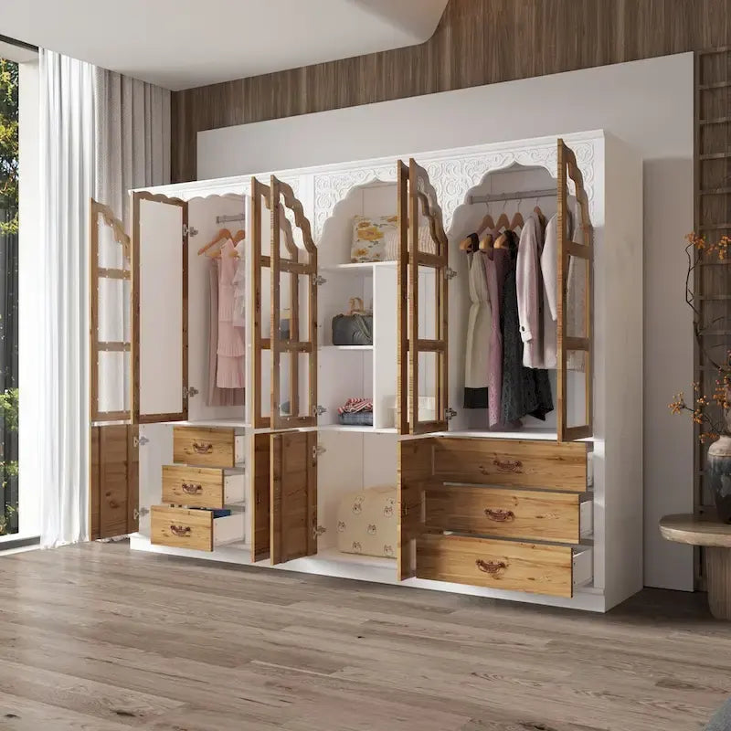 Ensemble de deux armoires Grand Closet d'inspiration vintage avec accents en métal