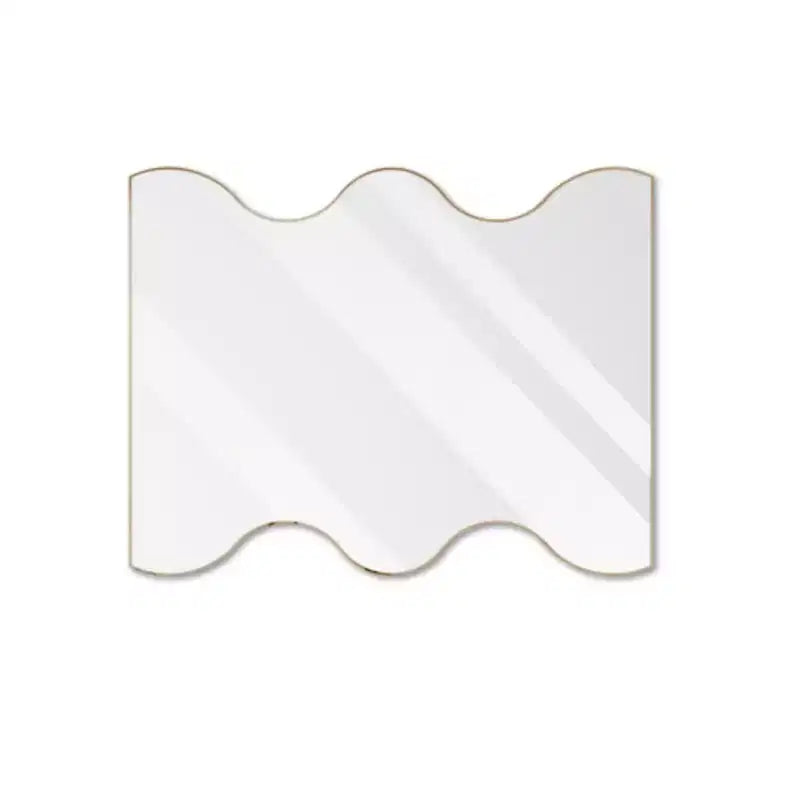 Miroir Mural Rectangulaire Doré 30x35 à Bords Ondulés : Cadre Métallique, Coiffeuse, Dressing - Élégant pour Salle de Bain, Salon, Chambre