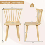 2 chaises de salle à manger Windsor en bois d'hévéa avec dossier à barreaux pour salon Noir/Naturel