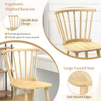 2 chaises de salle à manger Windsor en bois d'hévéa avec dossier à barreaux pour salon Noir/Naturel