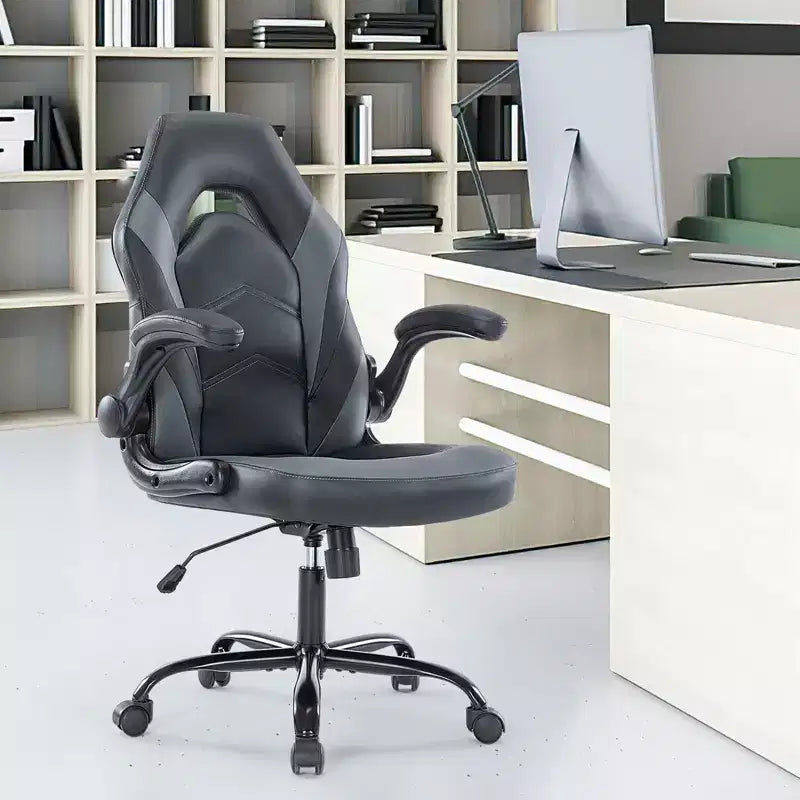 Confort de jeu de niveau supérieur : Chaise ergonomique en cuir PU avec accoudoirs relevables réglables