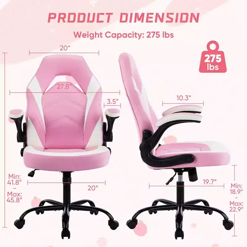 Confort de jeu de niveau supérieur : Chaise ergonomique en cuir PU avec accoudoirs relevables réglables