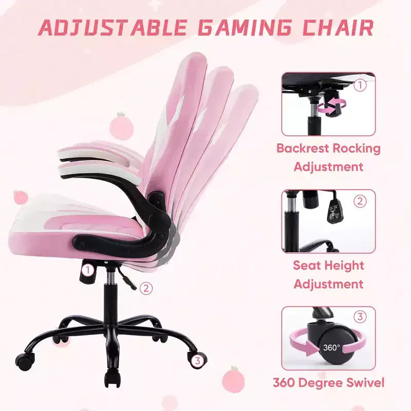 Confort de jeu de niveau supérieur : Chaise ergonomique en cuir PU avec accoudoirs relevables réglables