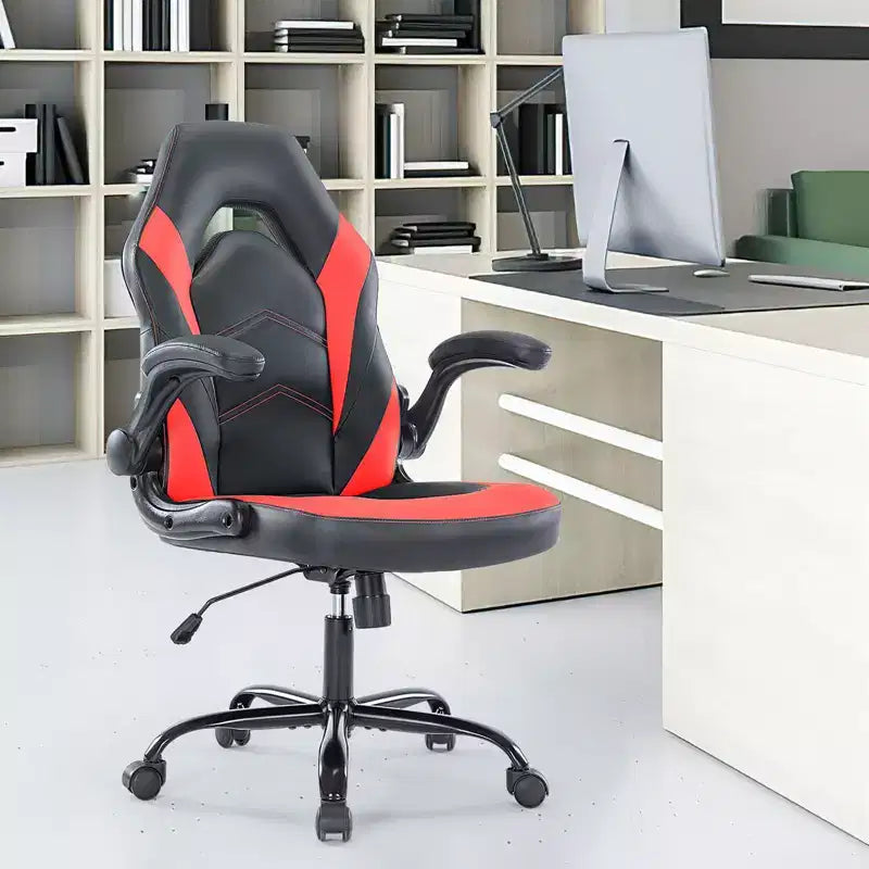 Confort de jeu de niveau supérieur : Chaise ergonomique en cuir PU avec accoudoirs relevables réglables
