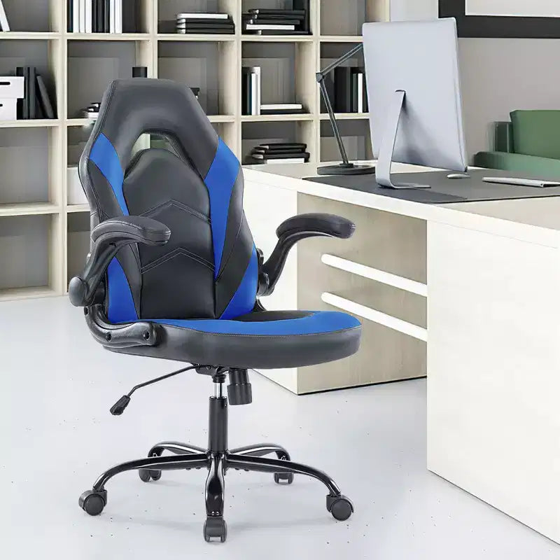 Confort de jeu de niveau supérieur : Chaise ergonomique en cuir PU avec accoudoirs relevables réglables