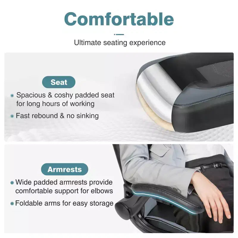 Confort de jeu de niveau supérieur : Chaise ergonomique en cuir PU avec accoudoirs relevables réglables