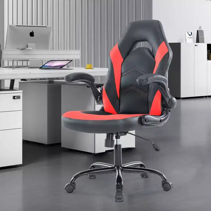 Confort de jeu de niveau supérieur : Chaise ergonomique en cuir PU avec accoudoirs relevables réglables