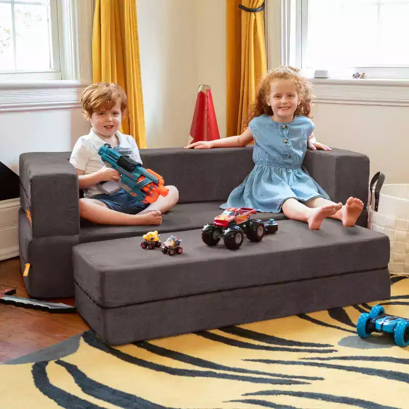 Canapé et grand pouf Zipline pour enfants, canapé-lit 3 en 1