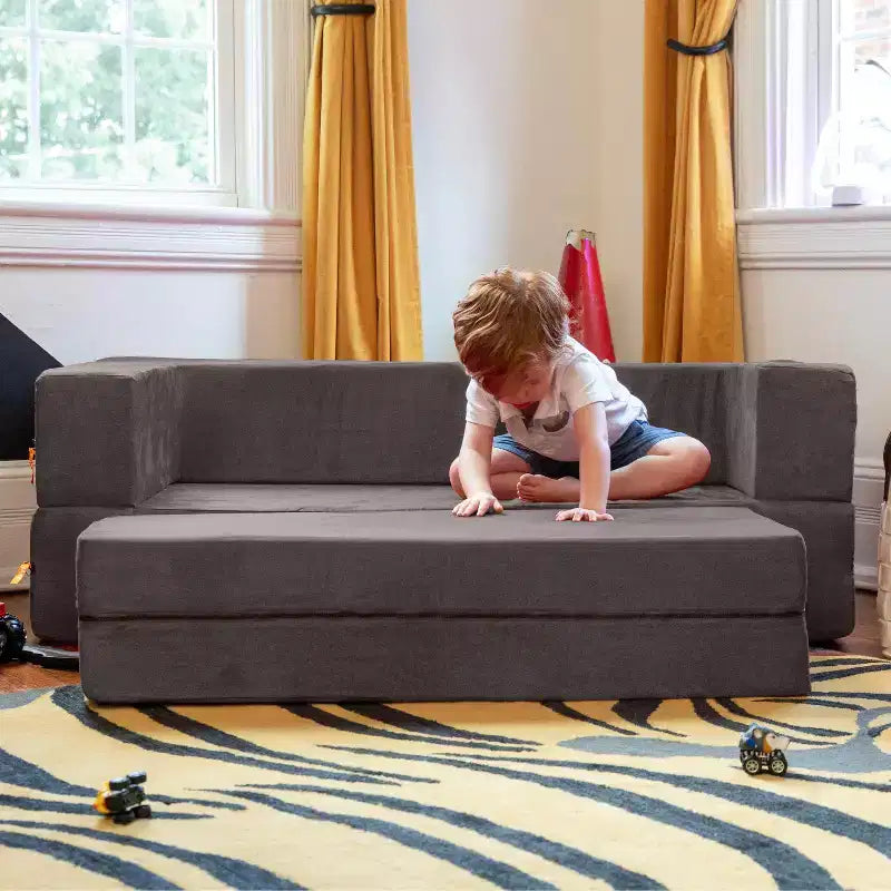 Canapé et grand pouf Zipline pour enfants, canapé-lit 3 en 1
