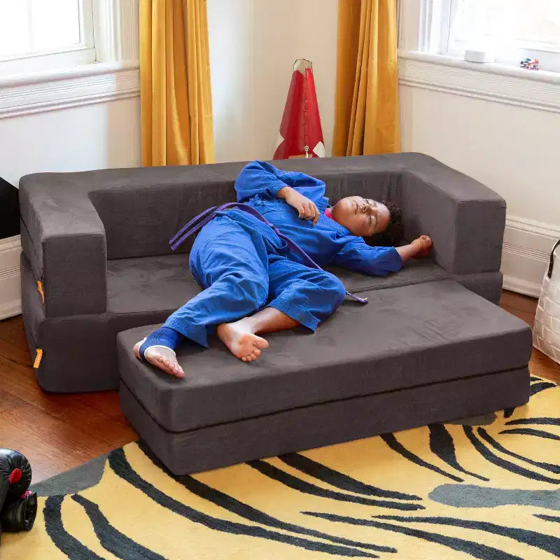 Canapé et grand pouf Zipline pour enfants, canapé-lit 3 en 1