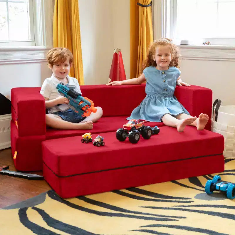 Canapé et grand pouf Zipline pour enfants, canapé-lit 3 en 1