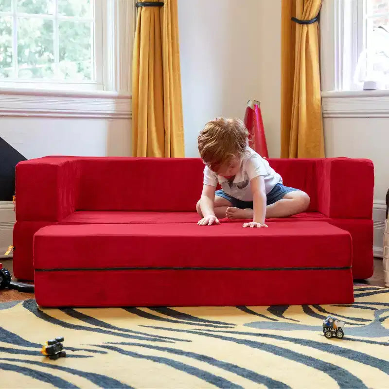 Canapé et grand pouf Zipline pour enfants, canapé-lit 3 en 1