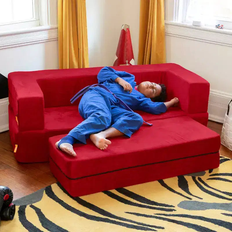 Canapé et grand pouf Zipline pour enfants, canapé-lit 3 en 1
