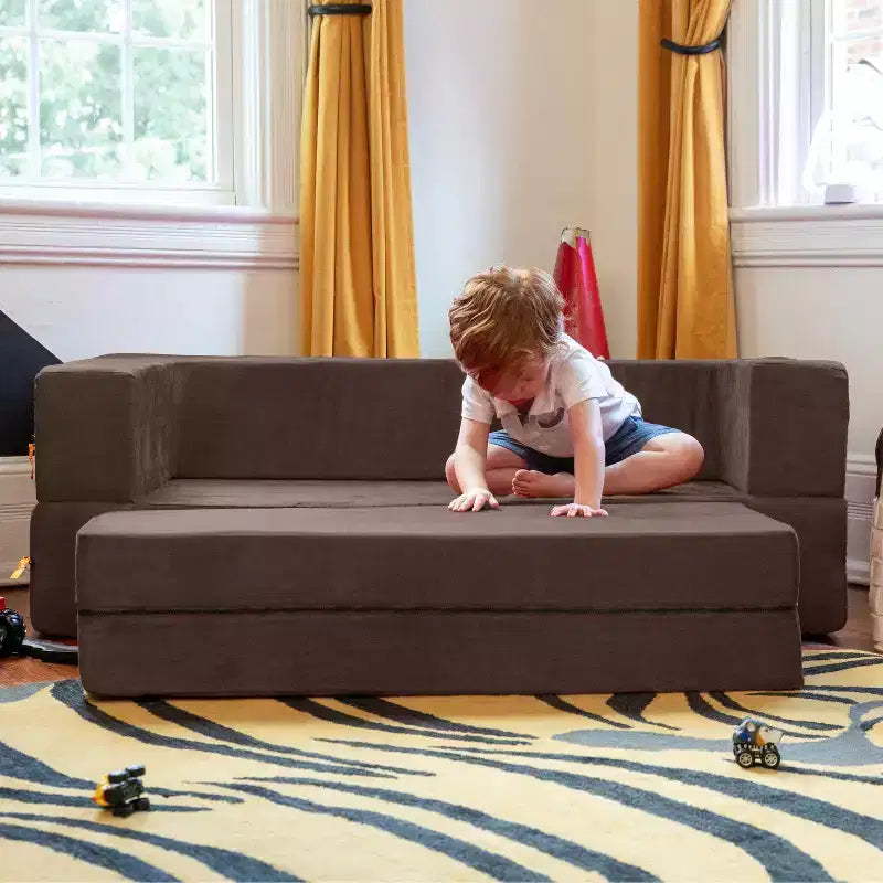 Canapé et grand pouf Zipline pour enfants, canapé-lit 3 en 1