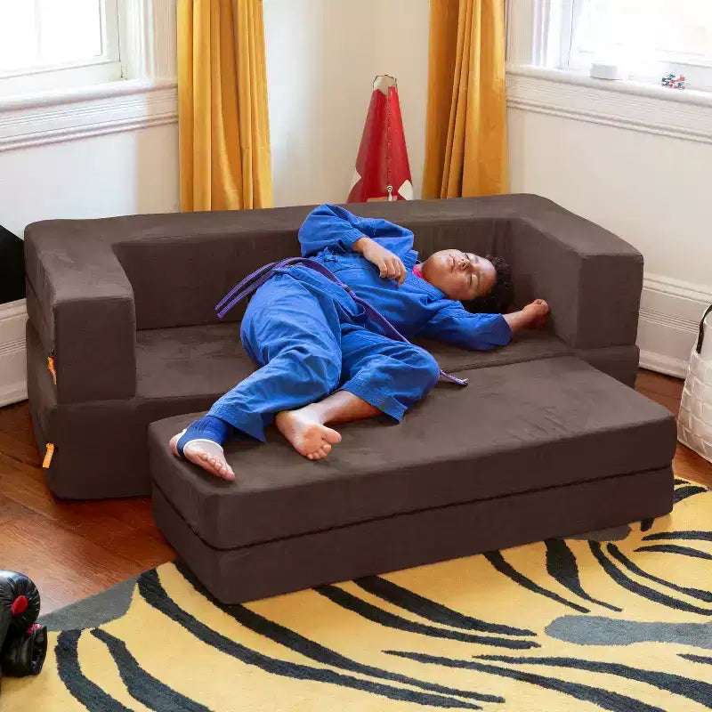 Canapé et grand pouf Zipline pour enfants, canapé-lit 3 en 1