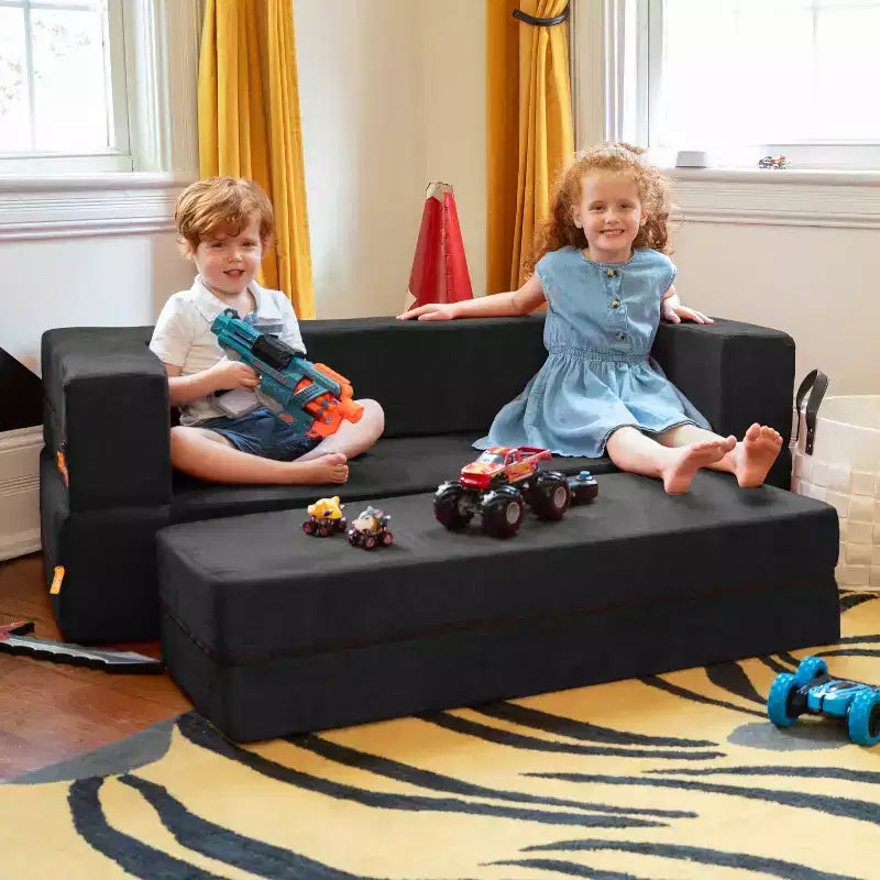 Canapé et grand pouf Zipline pour enfants, canapé-lit 3 en 1