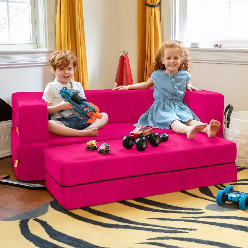 Canapé et grand pouf Zipline pour enfants, canapé-lit 3 en 1