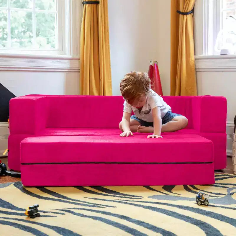Canapé et grand pouf Zipline pour enfants, canapé-lit 3 en 1