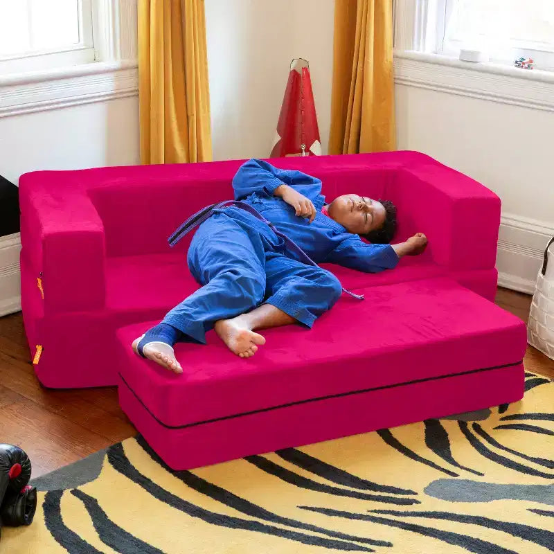 Canapé et grand pouf Zipline pour enfants, canapé-lit 3 en 1