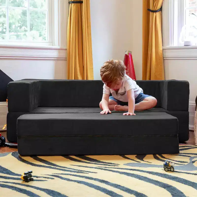Canapé et grand pouf Zipline pour enfants, canapé-lit 3 en 1