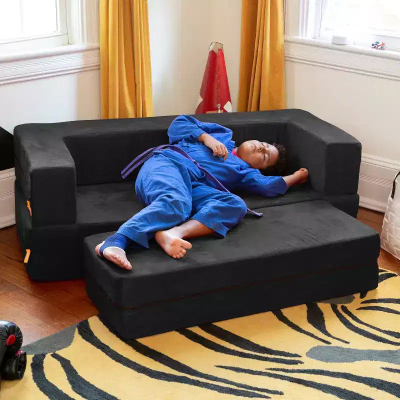 Canapé et grand pouf Zipline pour enfants, canapé-lit 3 en 1