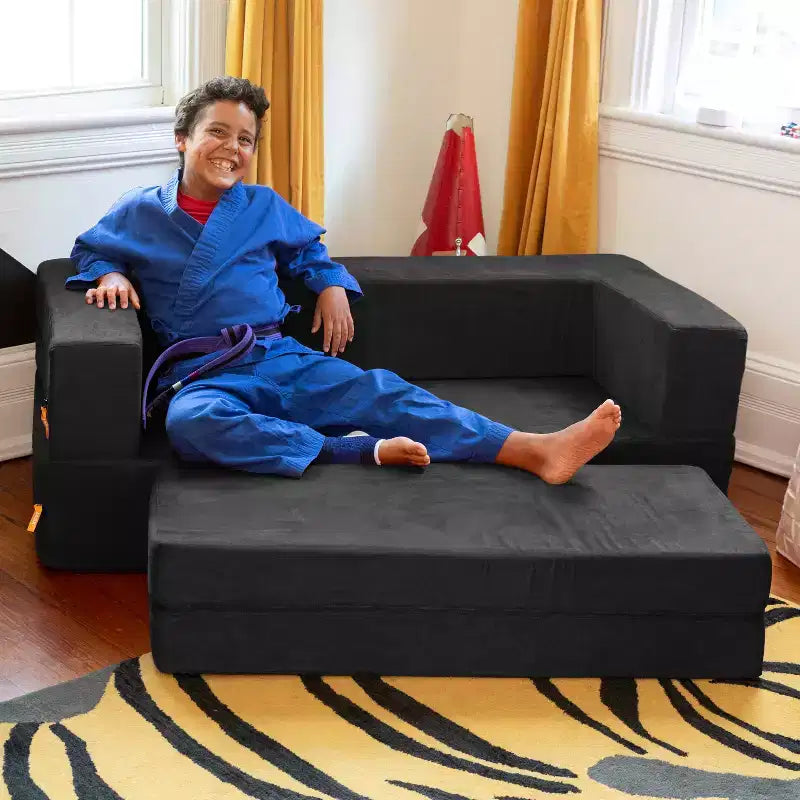 Canapé et grand pouf Zipline pour enfants, canapé-lit 3 en 1