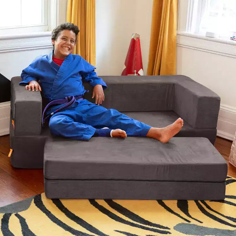 Canapé et grand pouf Zipline pour enfants, canapé-lit 3 en 1