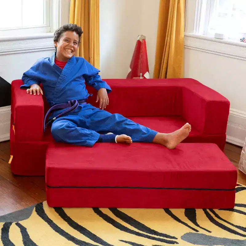 Canapé et grand pouf Zipline pour enfants, canapé-lit 3 en 1