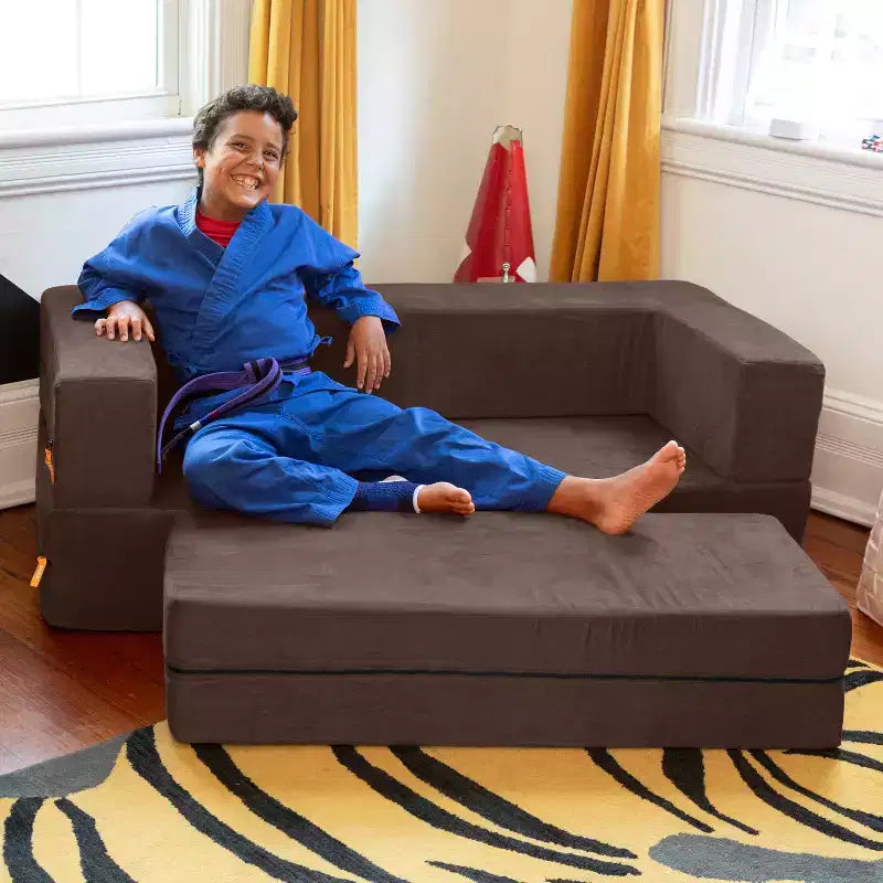 Canapé et grand pouf Zipline pour enfants, canapé-lit 3 en 1