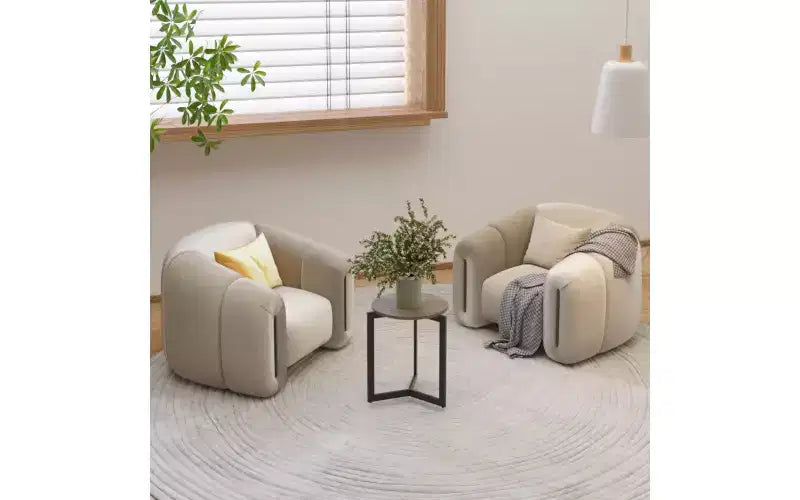 Table d'appoint ronde Barret de 49,99 cm de hauteur en bois avec cadre métallique robuste