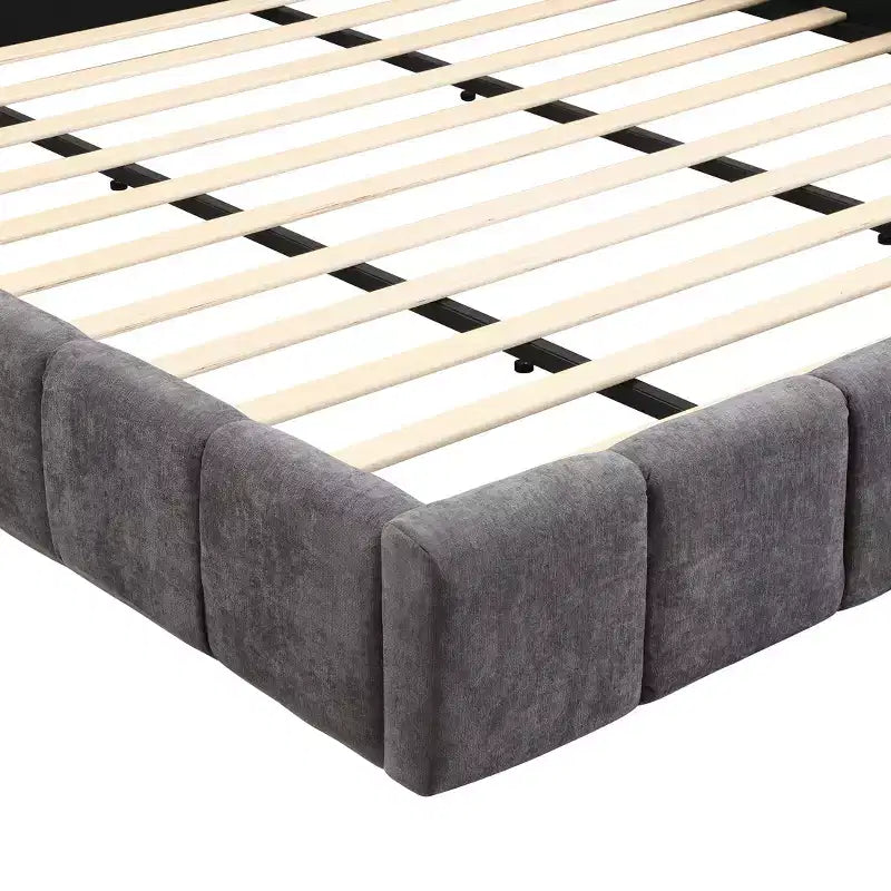 Lit rembourré en chenille à motif damier Beryl