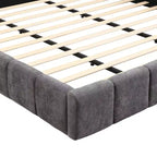 Lit rembourré en chenille à motif damier Beryl