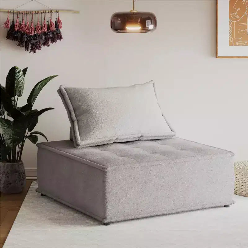 Chaise modulaire sans accoudoirs Paloma avec coussin de dossier