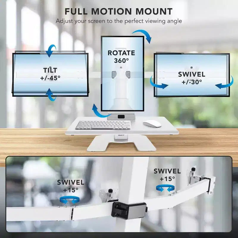 Convertisseur de bureau électrique à trois moniteurs - Bureau debout à 3 moniteurs, réglable en hauteur