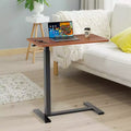 MAYEERTY Overbed Table with Wheels Adjustable Computer Desk Wood End Table