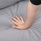 Canapé 3 places en velours côtelé haute résilience de 190 cm avec 2 coussins pour salon, chambre, appartement