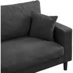 Canapé 3 places en velours côtelé haute résilience de 190 cm avec 2 coussins pour salon, chambre, appartement