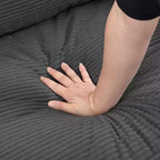 Canapé 3 places en velours côtelé haute résilience de 190 cm avec 2 coussins pour salon, chambre, appartement
