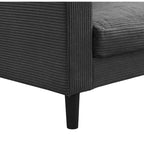 Canapé 3 places en velours côtelé haute résilience de 190 cm avec 2 coussins pour salon, chambre, appartement