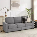Canapé moderne en tissu polaire neige de 83,86 pouces, canapé 3 places avec 2 porte-gobelets pour salon, chambre, bureau, appartement