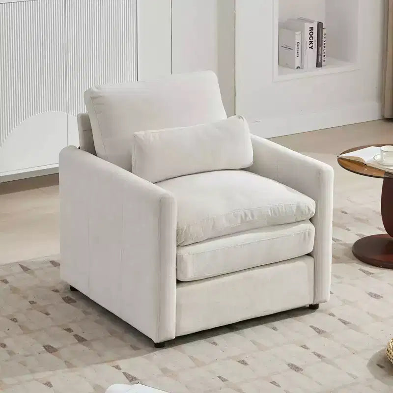 31,9 € Fauteuil rembourré confortable Canapé nuage douillet surdimensionné Canapé simple à double coussin pour salon, Beige
