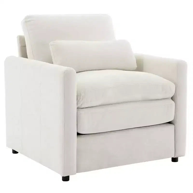 31,9 € Fauteuil rembourré confortable Canapé nuage douillet surdimensionné Canapé simple à double coussin pour salon, Beige