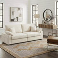 Ora Maison Modern Linen Sofa  Comfy Couch with USB & Type-C Ports and Hidden Armrest Storage
