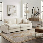 Ora Maison Modern Linen Sofa  Comfy Couch with USB & Type-C Ports and Hidden Armrest Storage