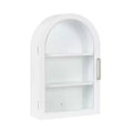 Kate and Laurel Arcott Arch Wall Cabinet, 16x7x24 White