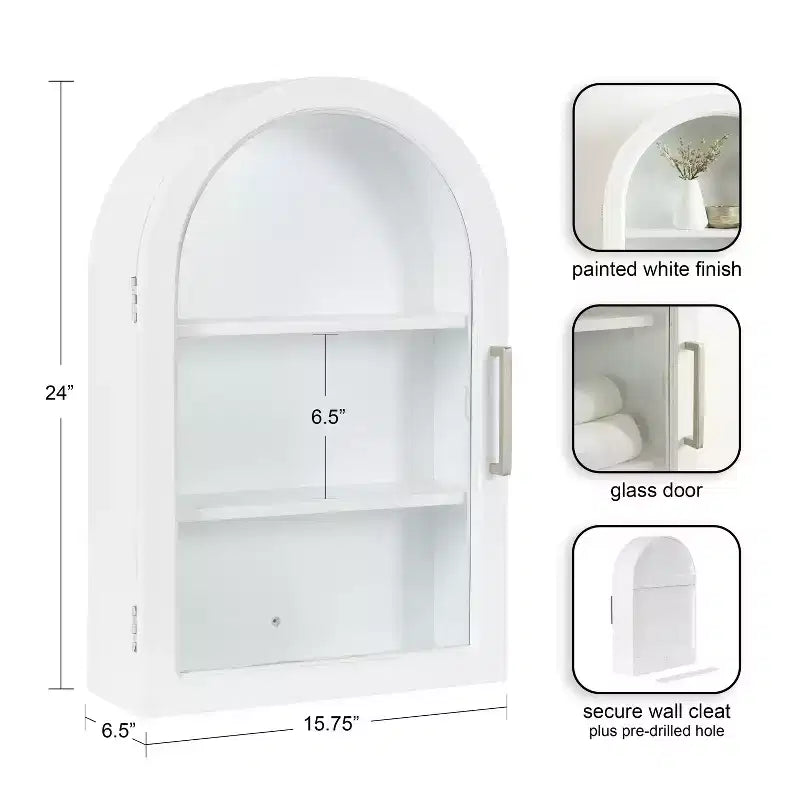 Meuble mural Arcott Arch, 16x7x24 blanc