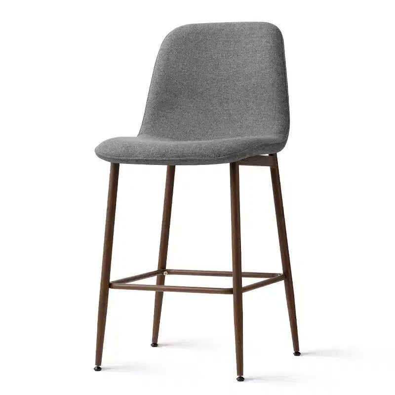 Lot de 3 tabourets de bar hauteur comptoir, tabourets d'îlot de cuisine rembourrés de 65 cm avec pieds en métal, chaises de bar à dossier incurvé pour salle à manger
