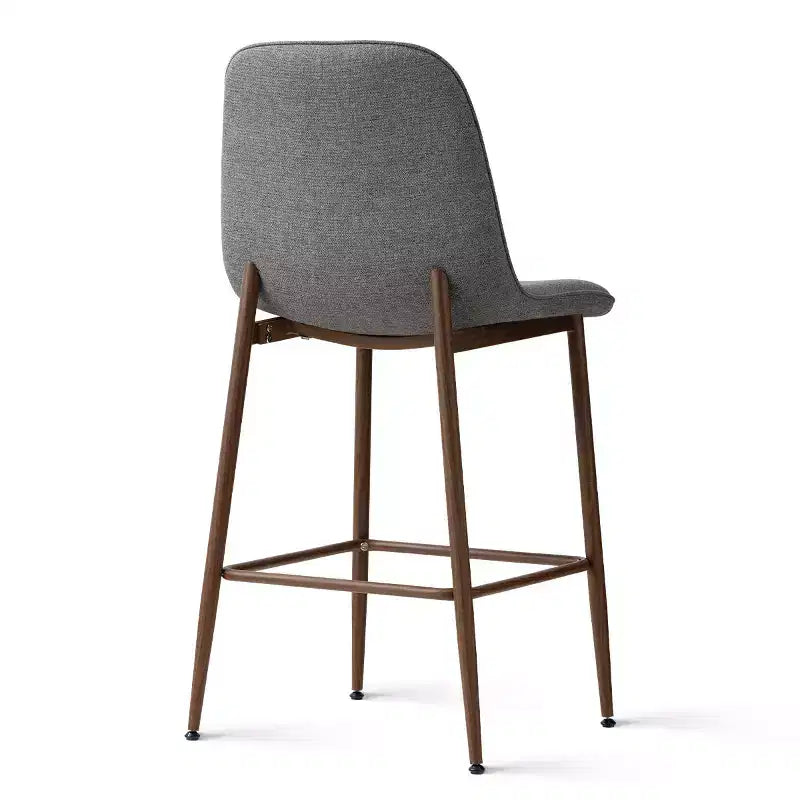 Lot de 3 tabourets de bar hauteur comptoir, tabourets d'îlot de cuisine rembourrés de 65 cm avec pieds en métal, chaises de bar à dossier incurvé pour salle à manger