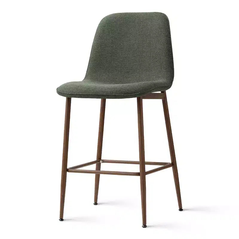 Lot de 3 tabourets de bar hauteur comptoir, tabourets d'îlot de cuisine rembourrés de 65 cm avec pieds en métal, chaises de bar à dossier incurvé pour salle à manger