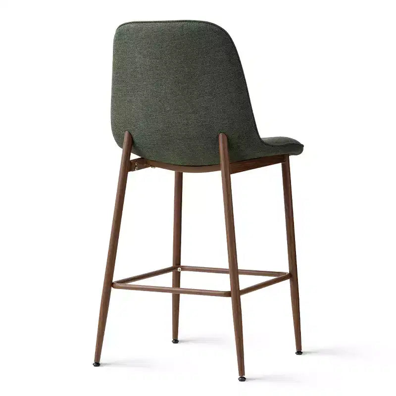 Lot de 3 tabourets de bar hauteur comptoir, tabourets d'îlot de cuisine rembourrés de 65 cm avec pieds en métal, chaises de bar à dossier incurvé pour salle à manger